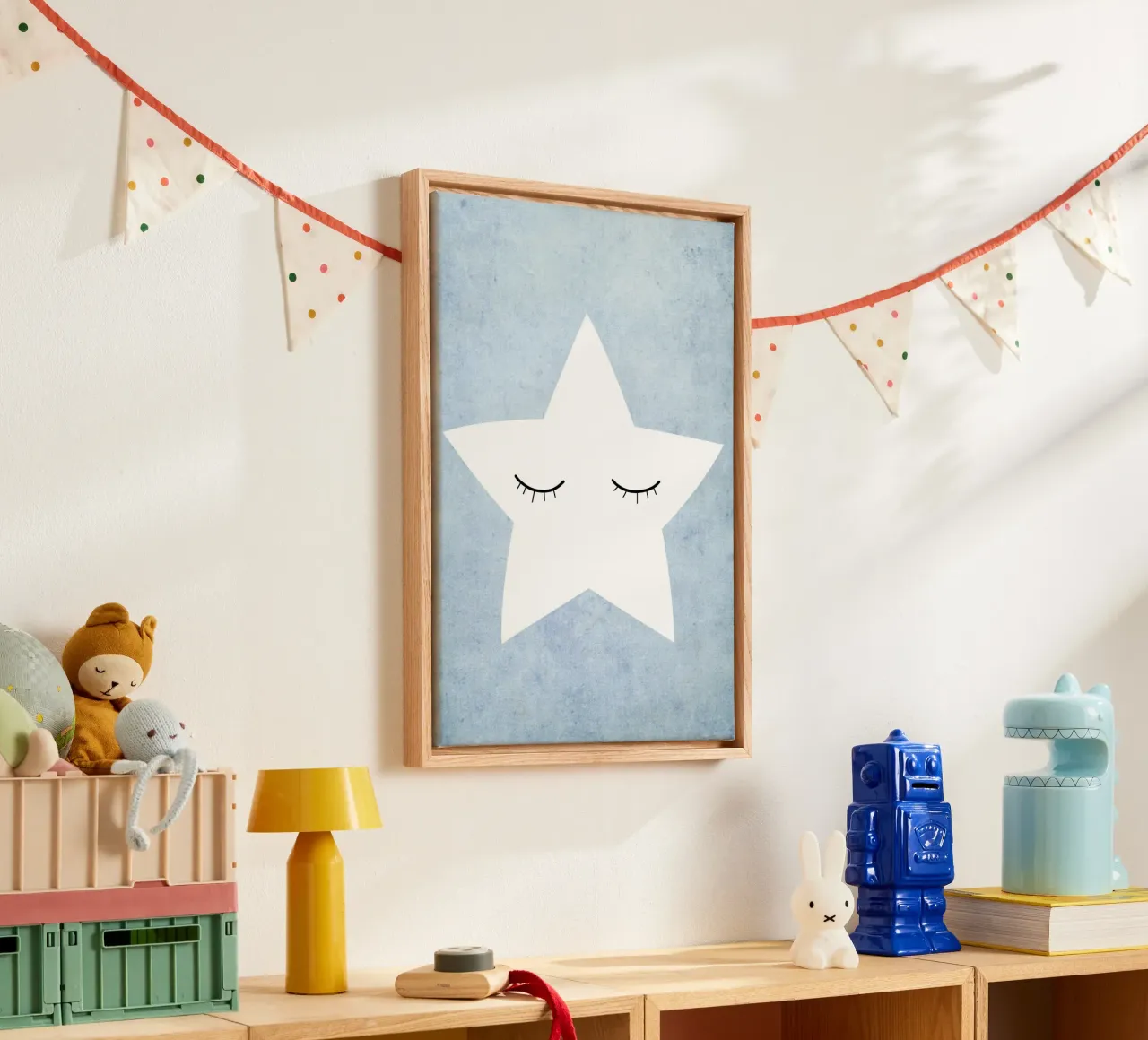 Kleiner Stern - blau canvas met Baklijst van BAINAI KIDS