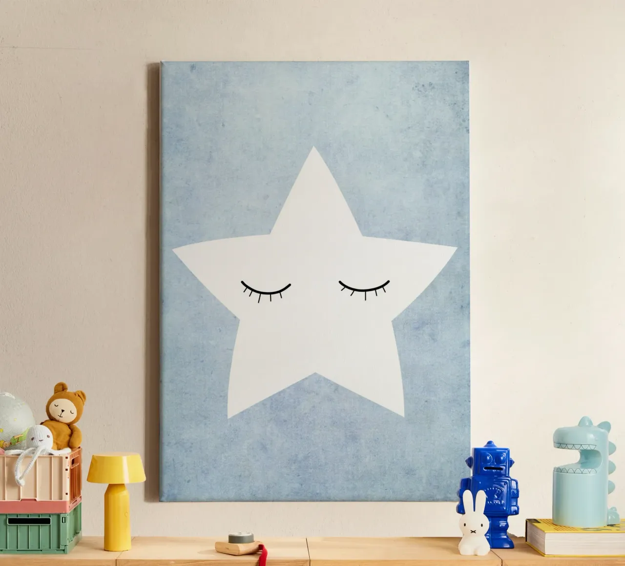 Kleiner Stern - blau canvas met Baklijst van BAINAI KIDS
