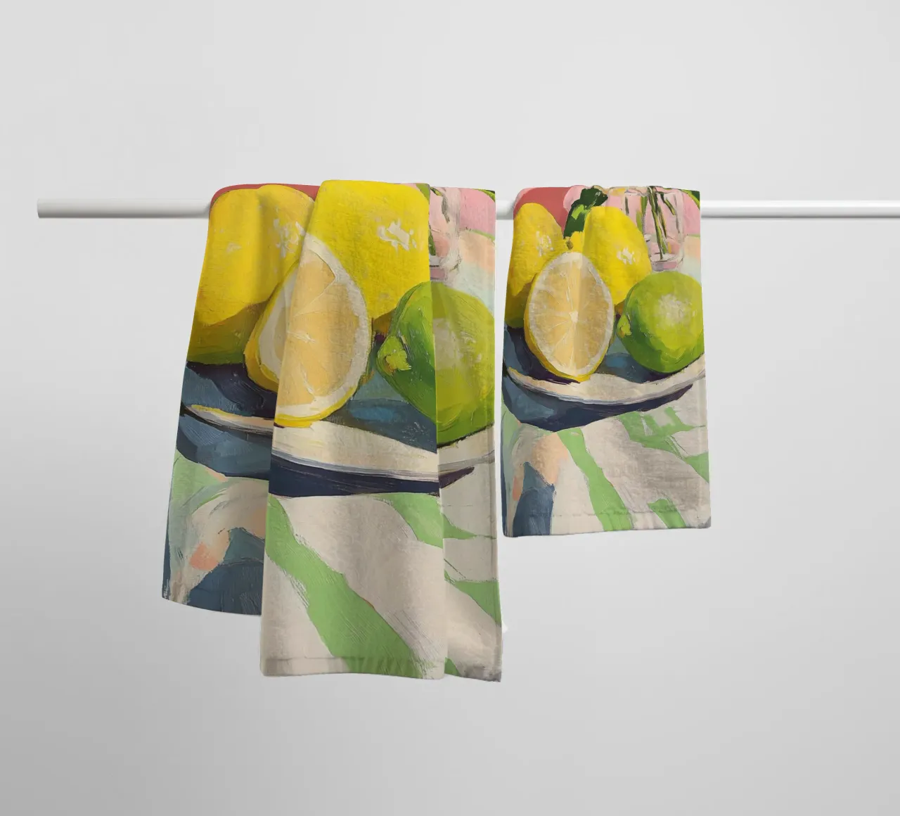 Citrus and Hydrangea Still Life towel by Melloi Art Print