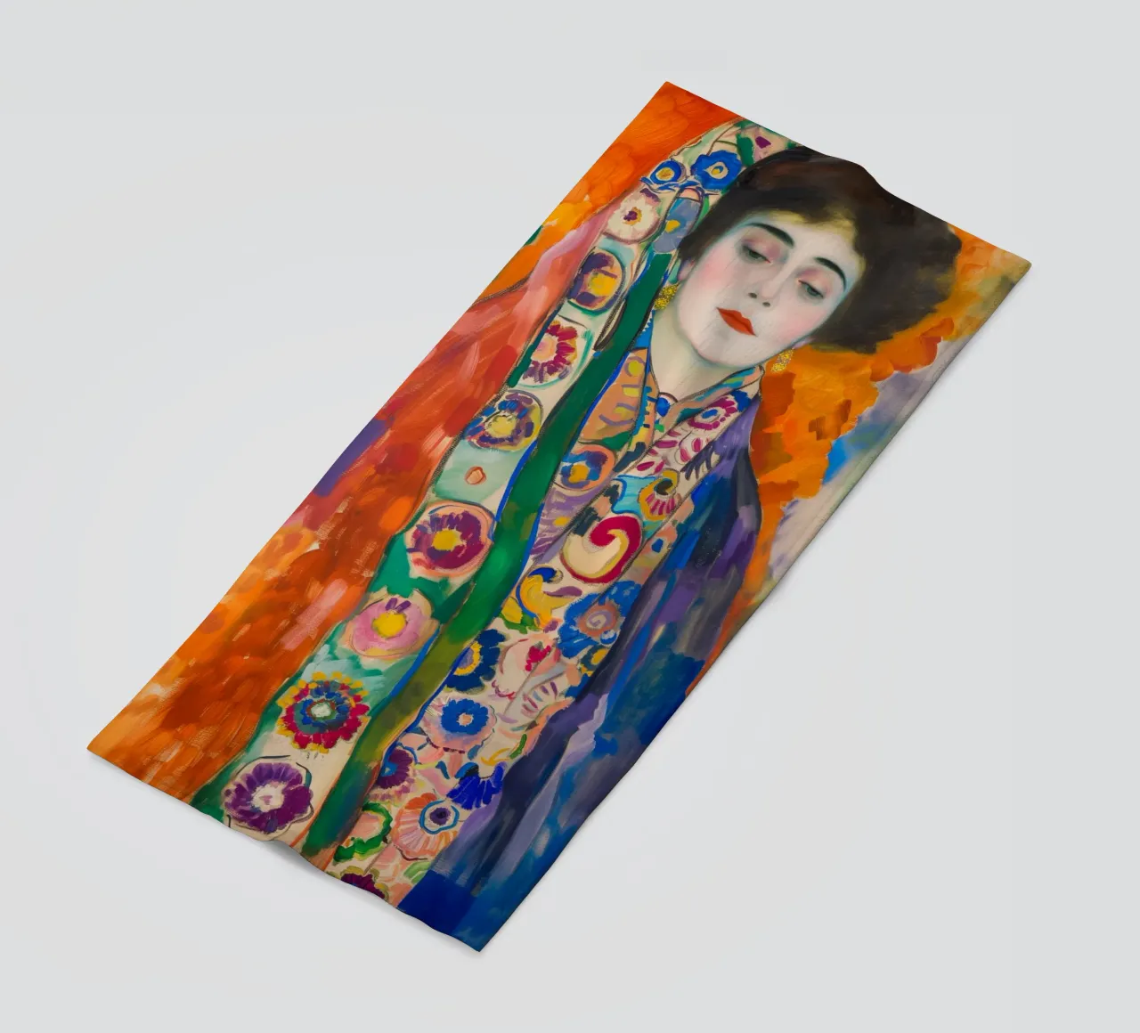 Klimt Miss Lieser beach towel by Carinaprint
