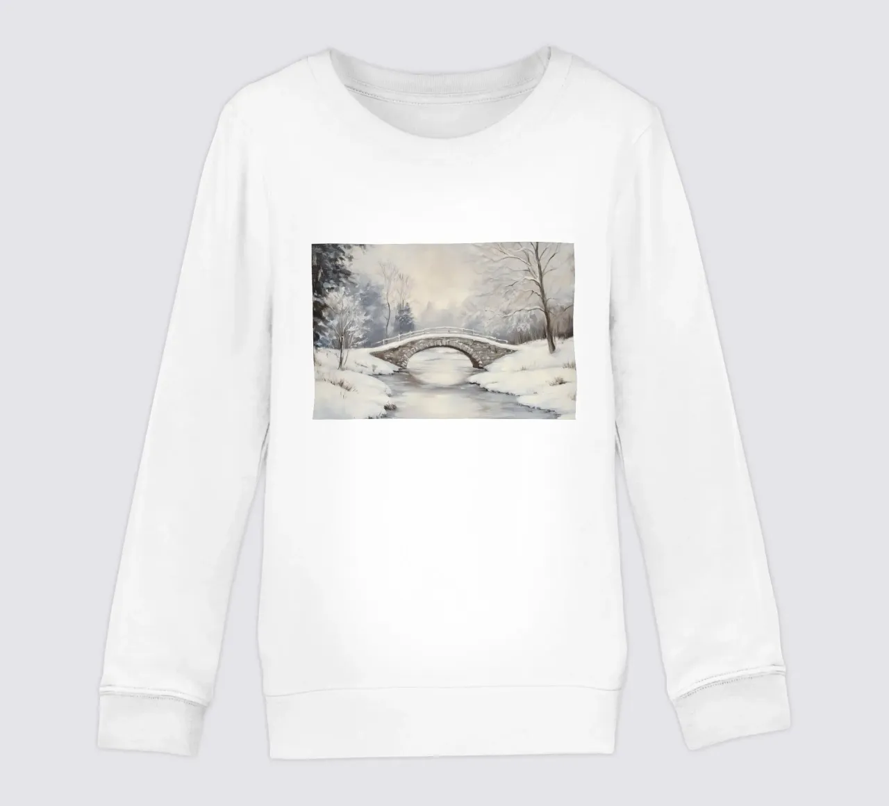 Ponte di pietra innevato in inverno felpa bambino da Melloi Art Print