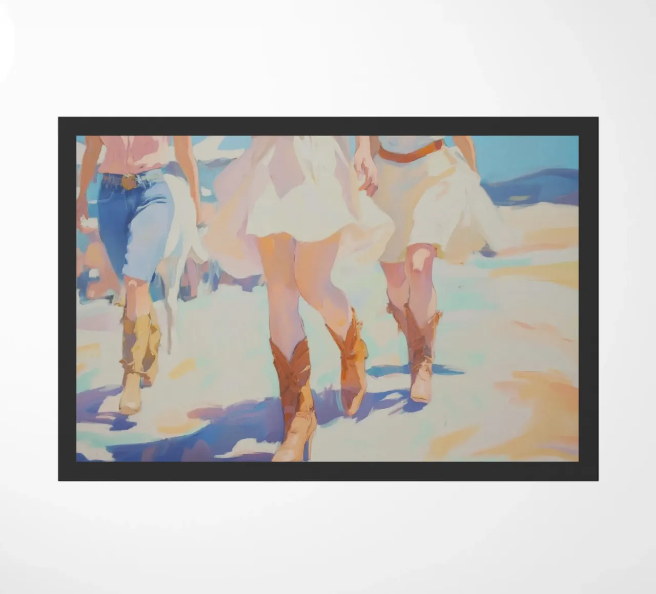 Mujeres con botas vaqueras felpudo de Melloi Art Print