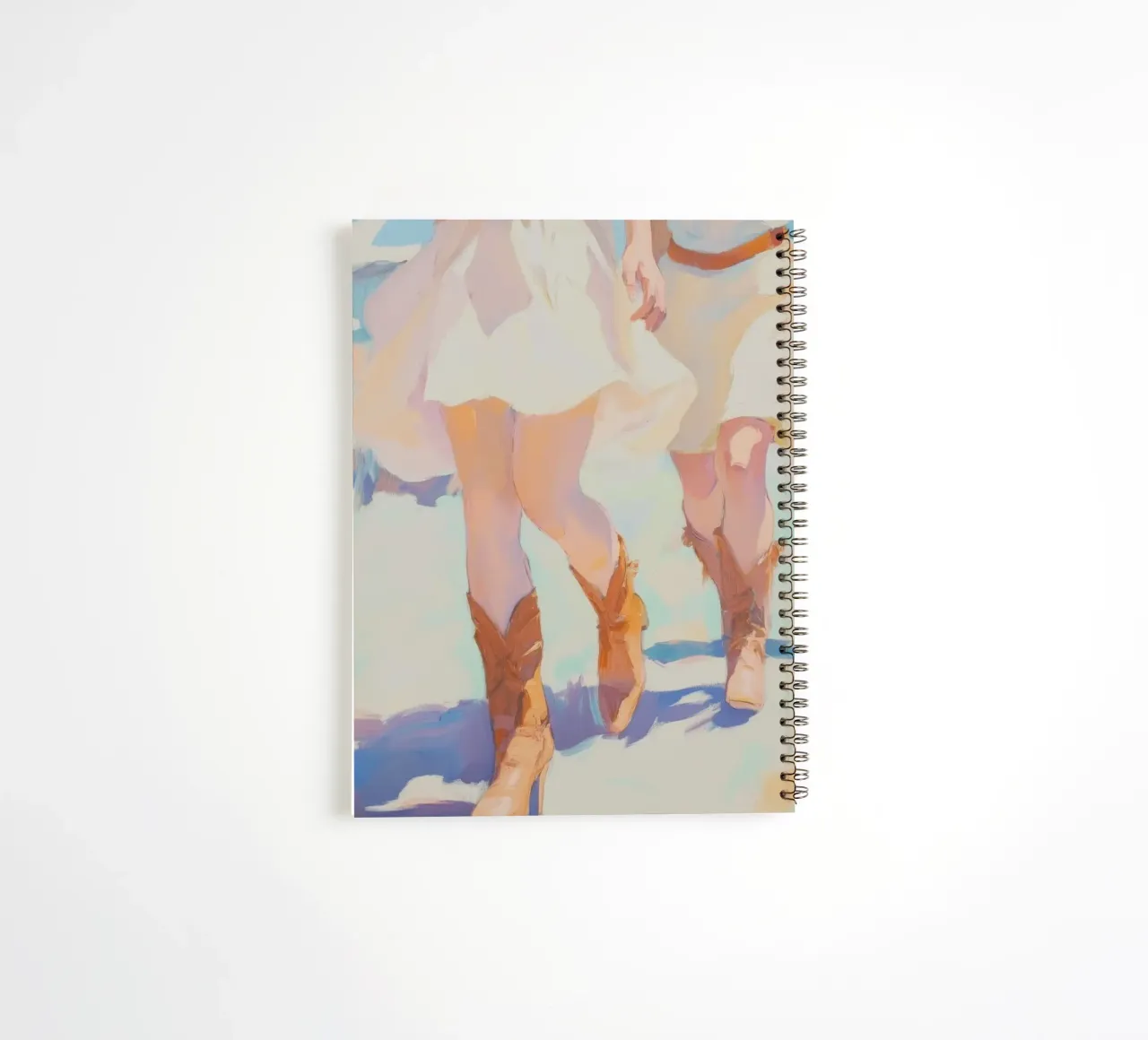 Women Walking in Cowboy Boots spiral notebook by Melloi Art Print