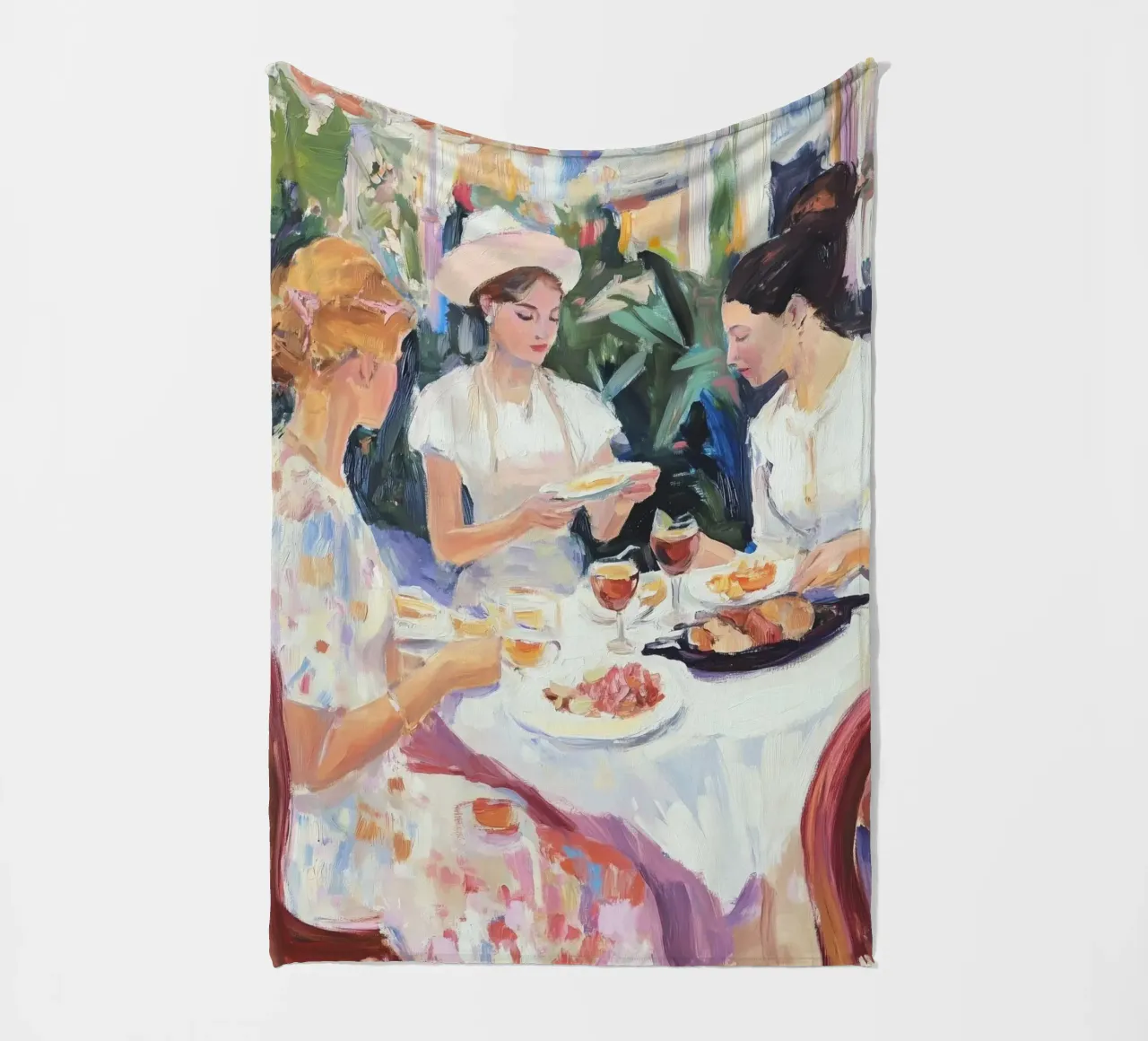 Cena per signore all'aperto coperta in pile da Melloi Art Print