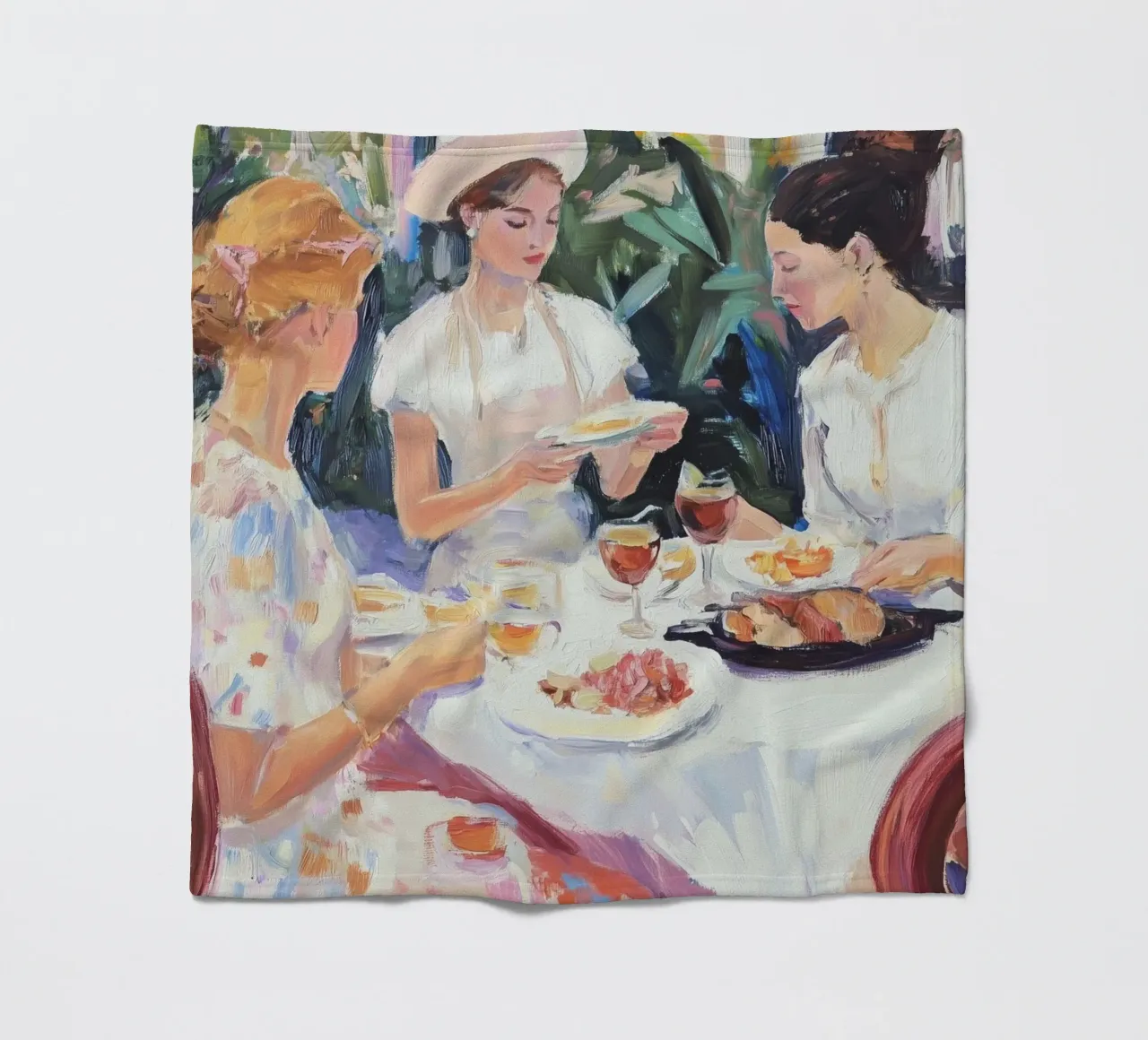 Cena per signore all'aperto coperta in pile da Melloi Art Print