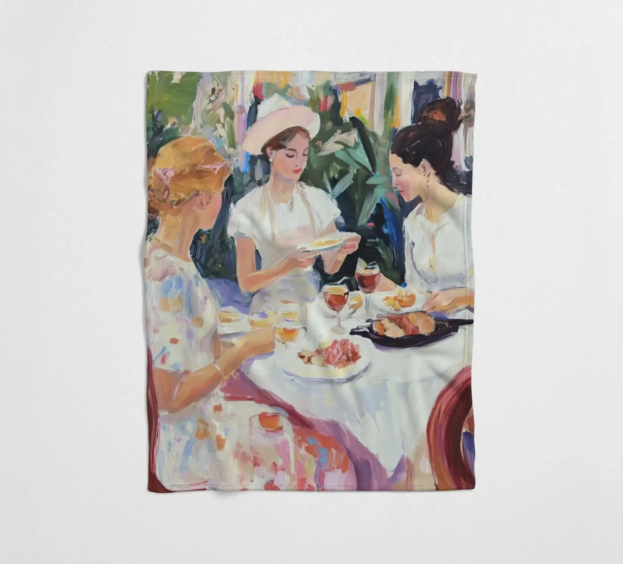 Cena per signore all'aperto coperta in pile da Melloi Art Print