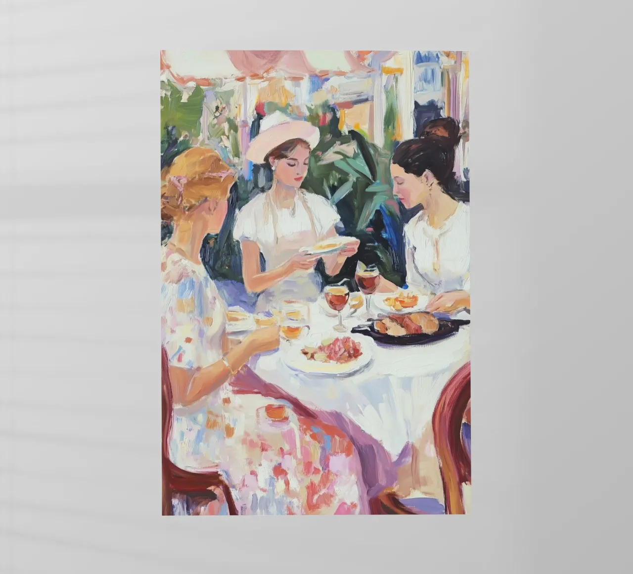 Cena per signore all'aperto pellicola backlit da Melloi Art Print