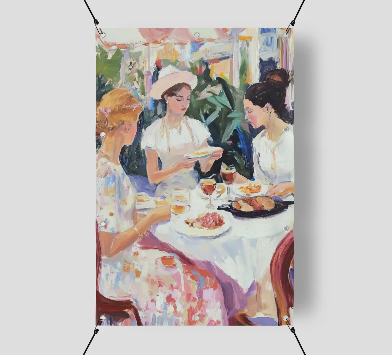 Cena per signore all'aperto telo in pvc da Melloi Art Print
