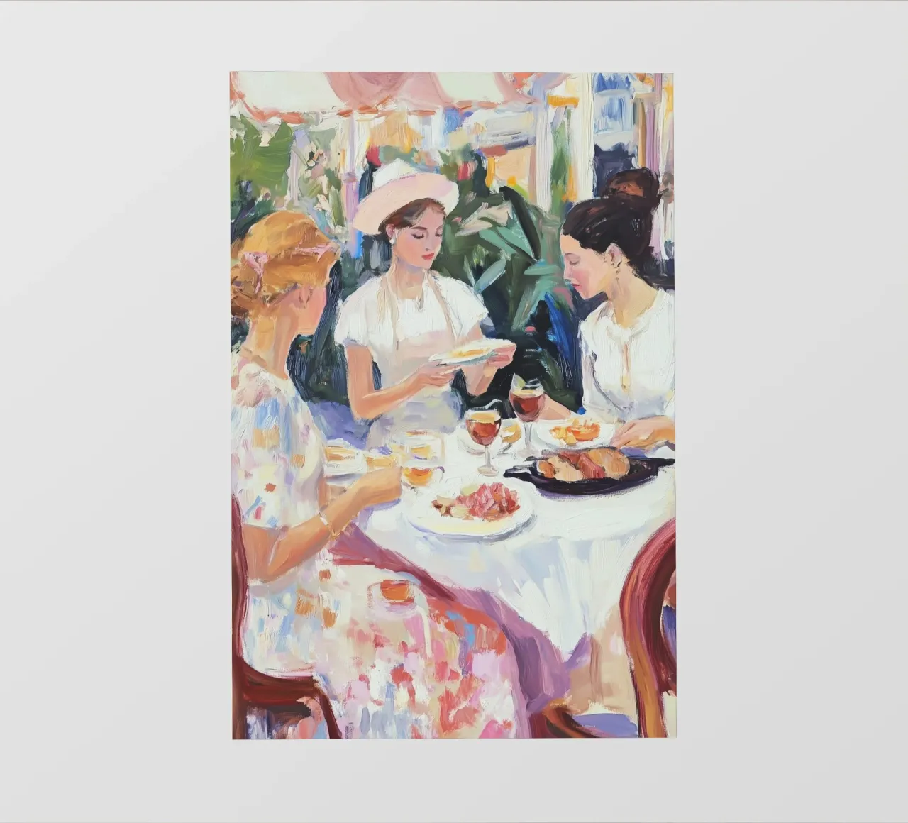 Cena per signore all'aperto telo in pvc da Melloi Art Print