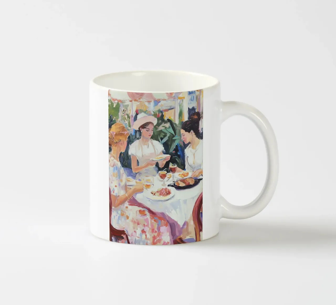 Cena per signore all'aperto tazza in ceramica da Melloi Art Print