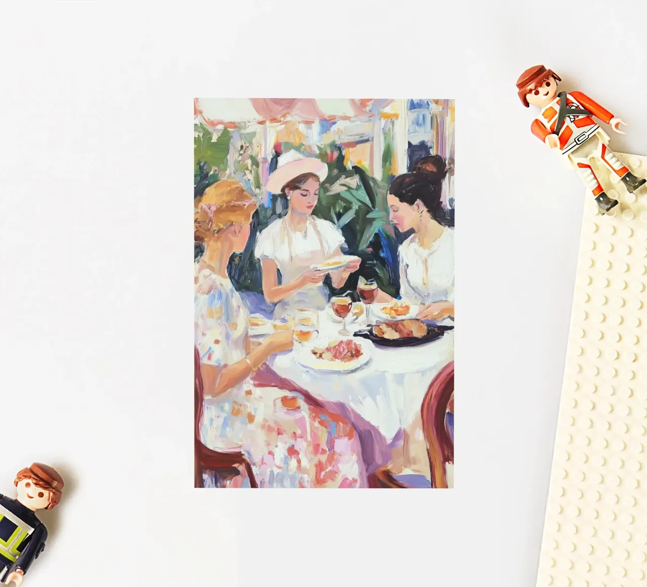 Ladies Dining Outdoors sticker by Melloi Art Print