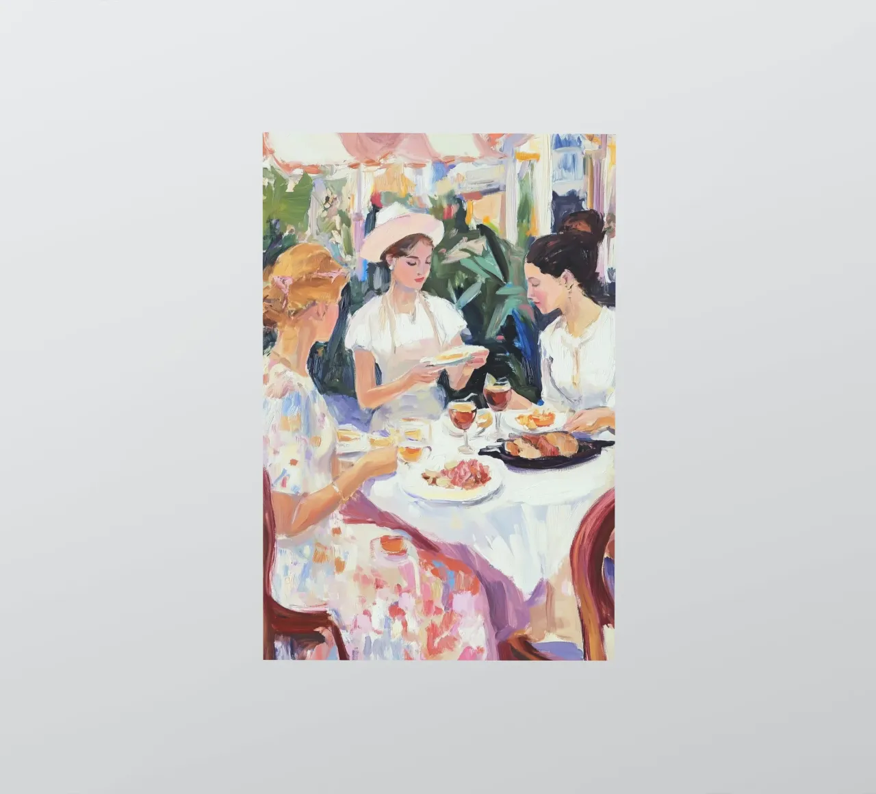 Ladies Dining Outdoors sticker by Melloi Art Print