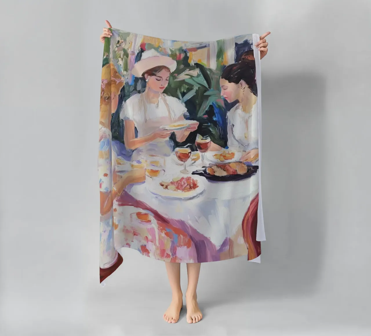 Cena per signore all'aperto telo mare da Melloi Art Print