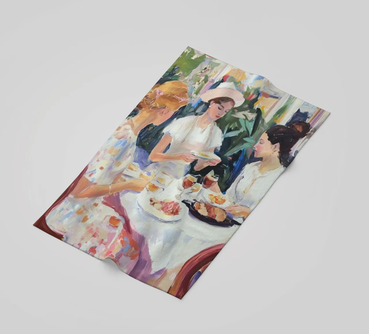 Cena per signore all'aperto telo mare da Melloi Art Print