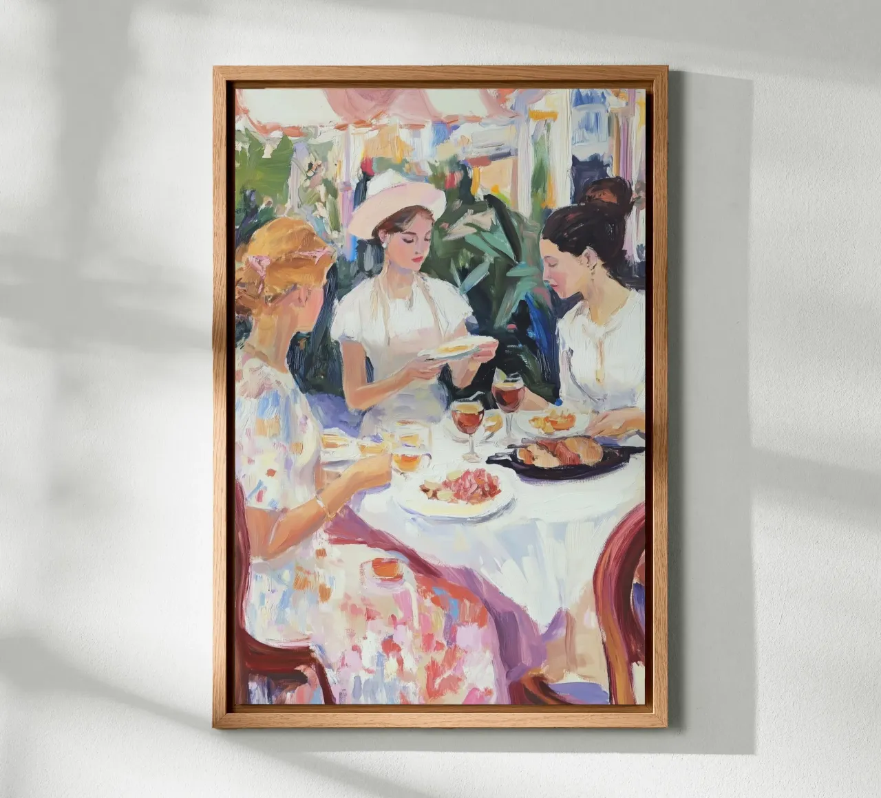 Dames buiten eten canvas van Melloi Art Print