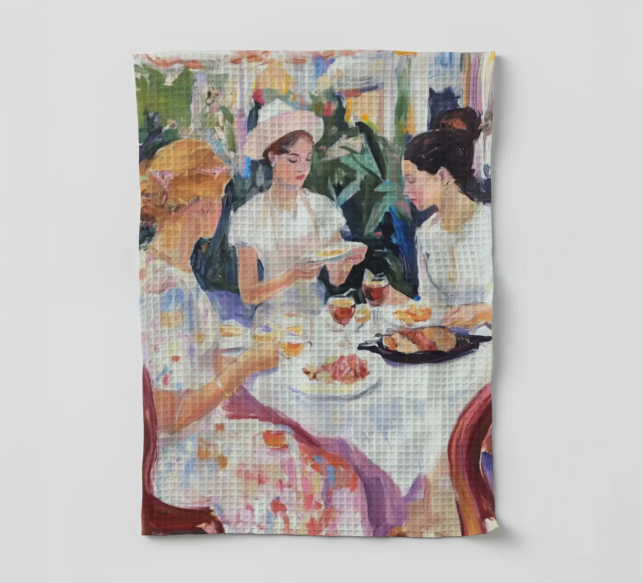 Cena per signore all'aperto canovaccio da cucina da Melloi Art Print