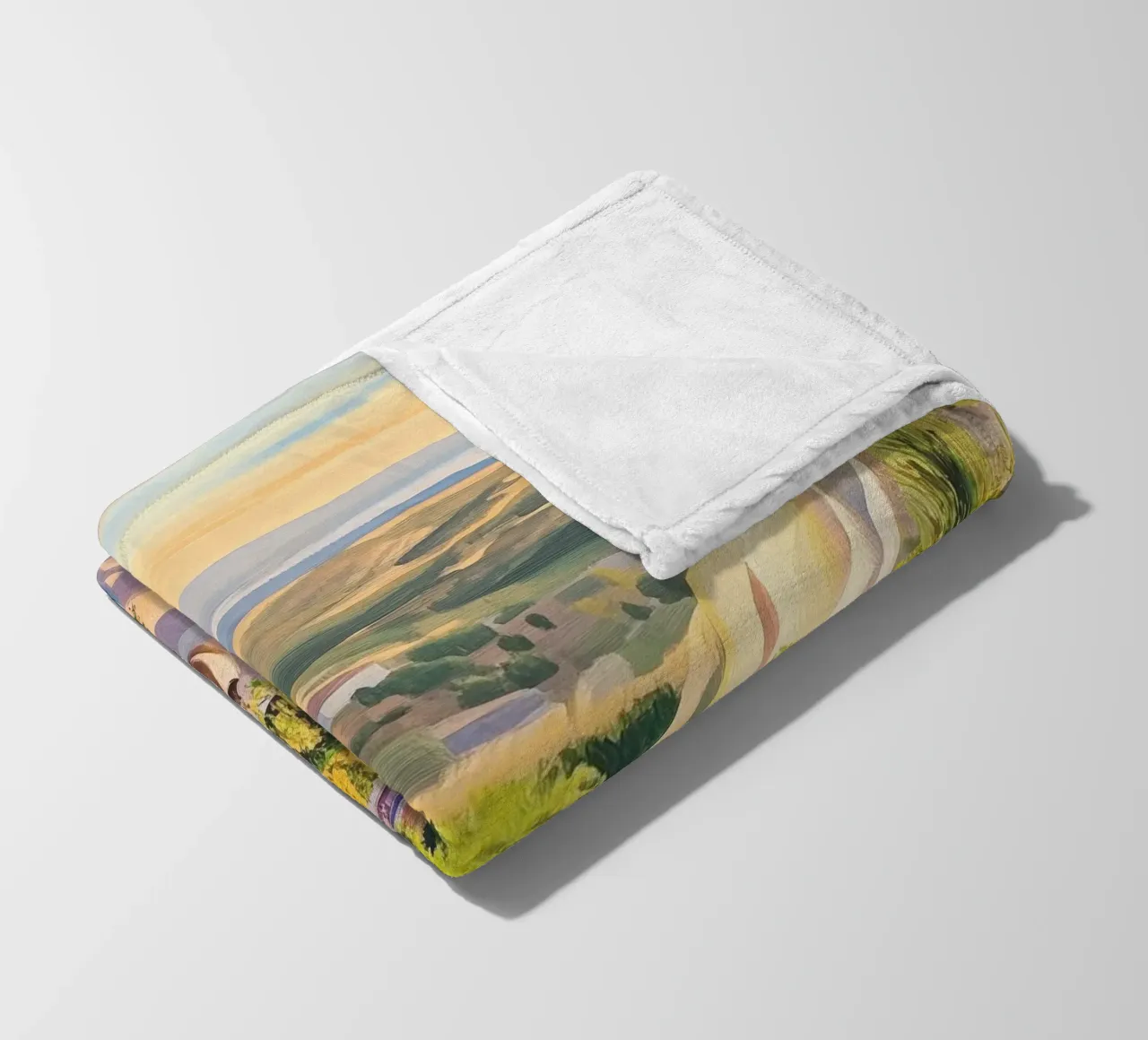 Mediterranean Hillside Villa View coperta in pile da Melloi Art Print