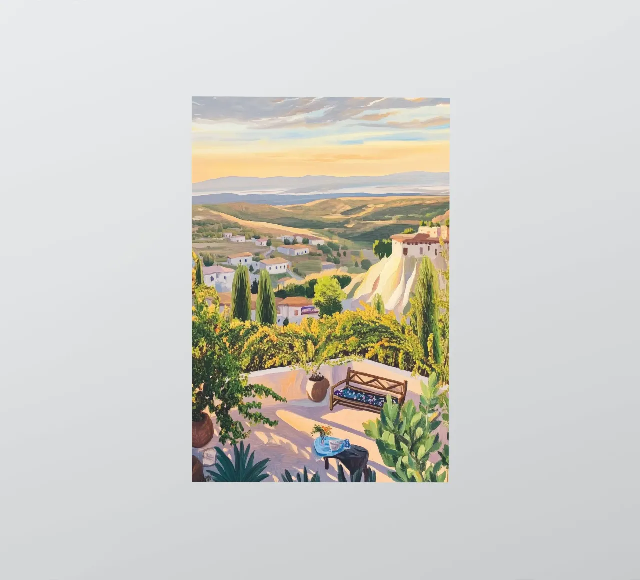 Mediterranean Hillside Villa View adesivo da Melloi Art Print
