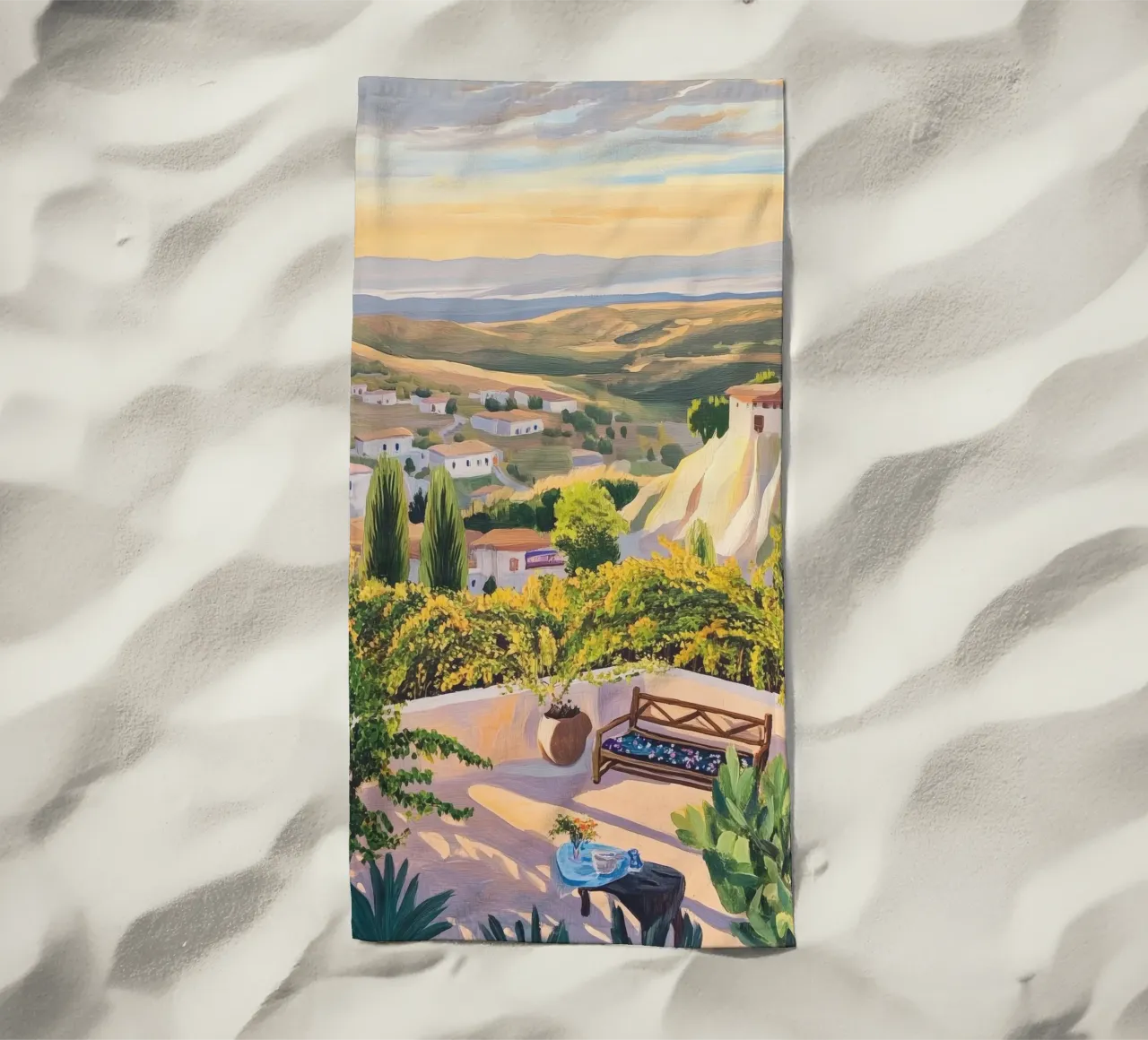 Mediterranean Hillside Villa View telo mare da Melloi Art Print