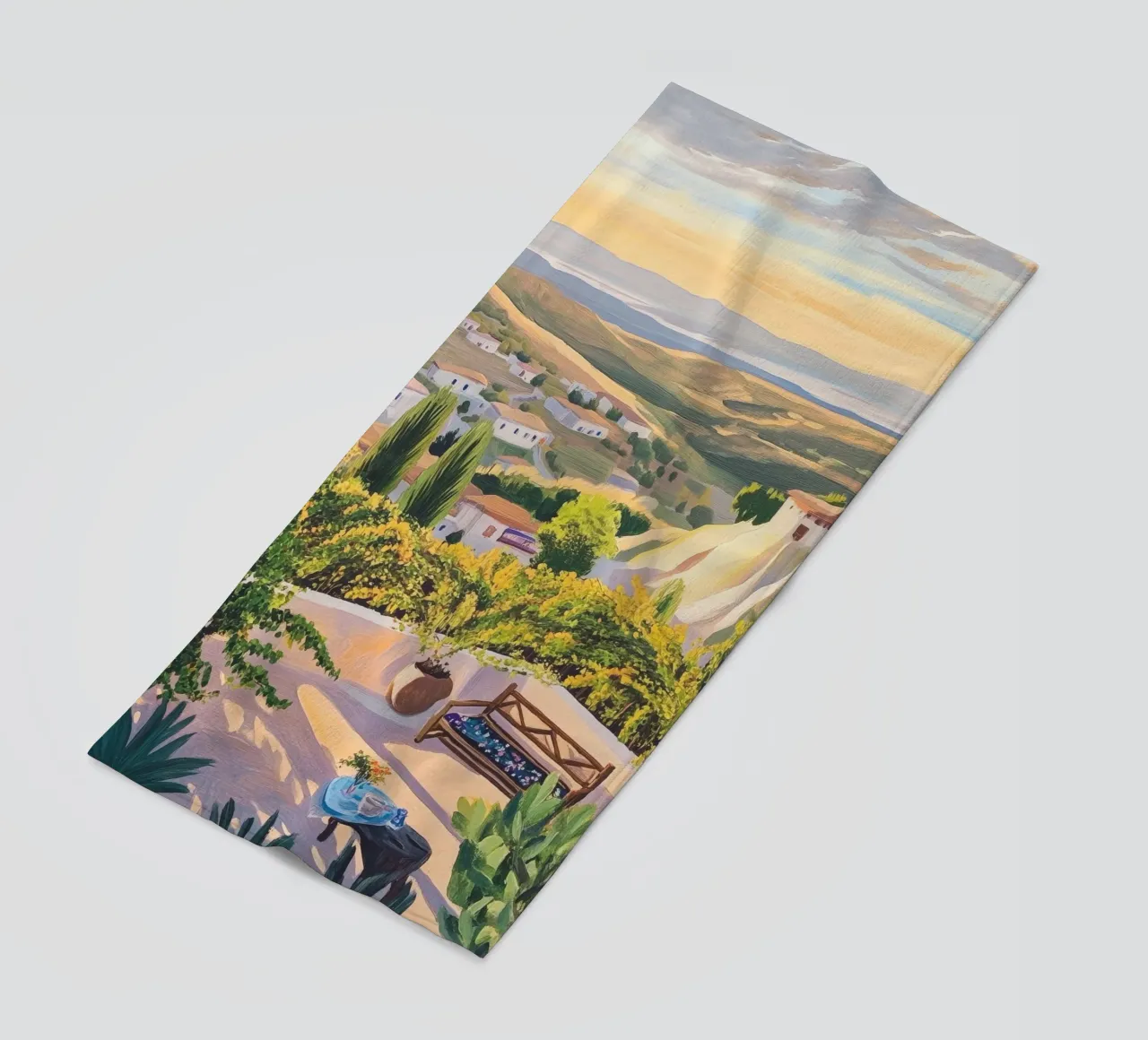 Mediterranean Hillside Villa View telo mare da Melloi Art Print