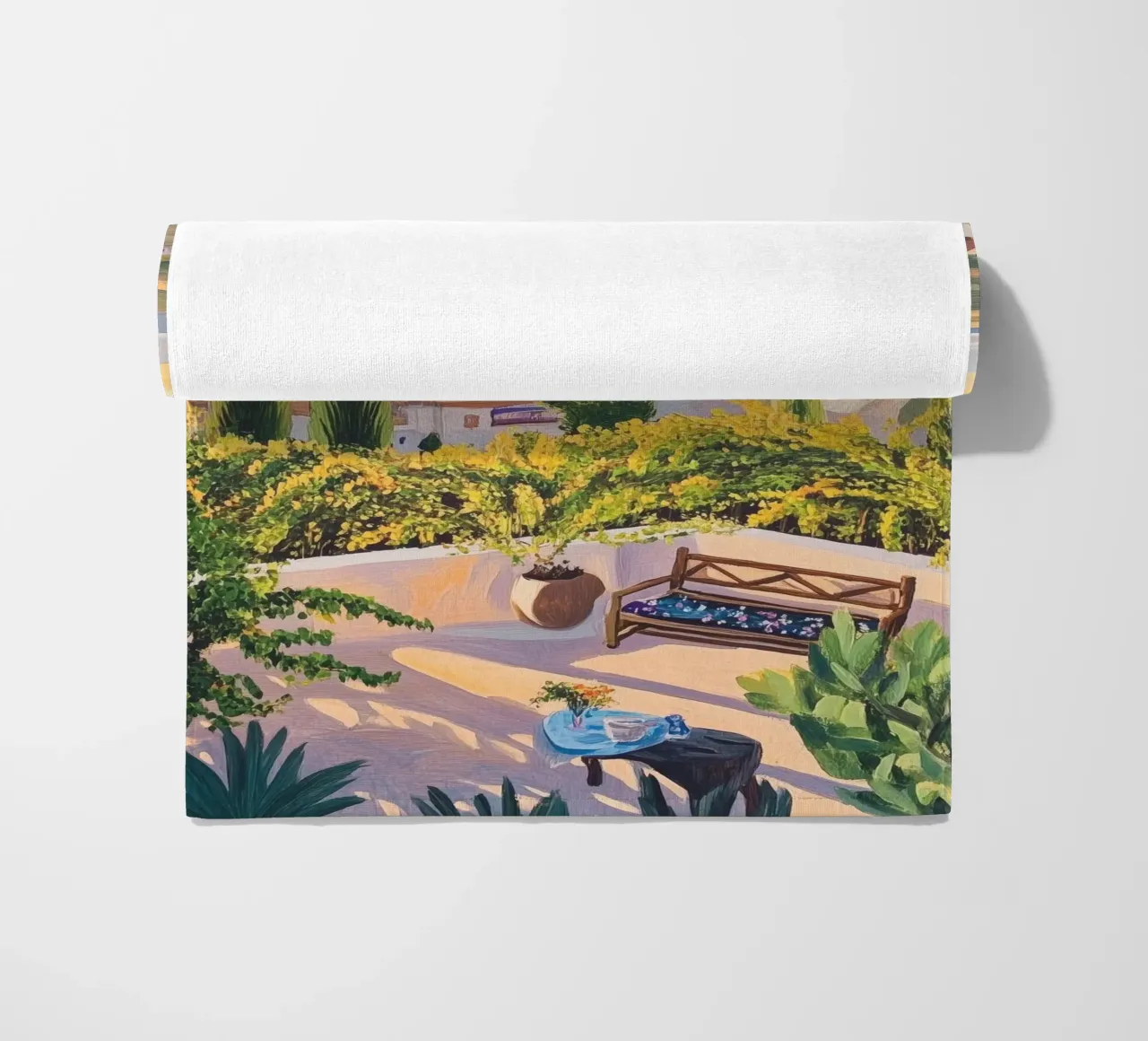Mediterranean Hillside Villa View telo mare da Melloi Art Print