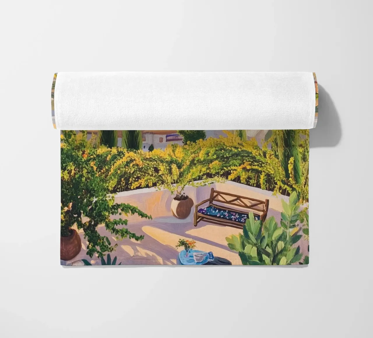 Mediterranean Hillside Villa View telo mare da Melloi Art Print