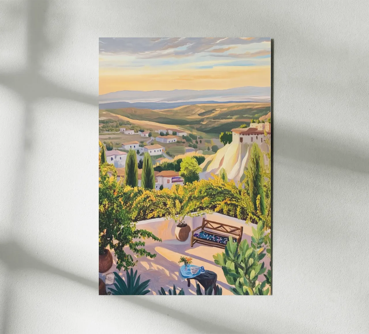 Mediterranean Hillside Villa View alluminio dibond da Melloi Art Print