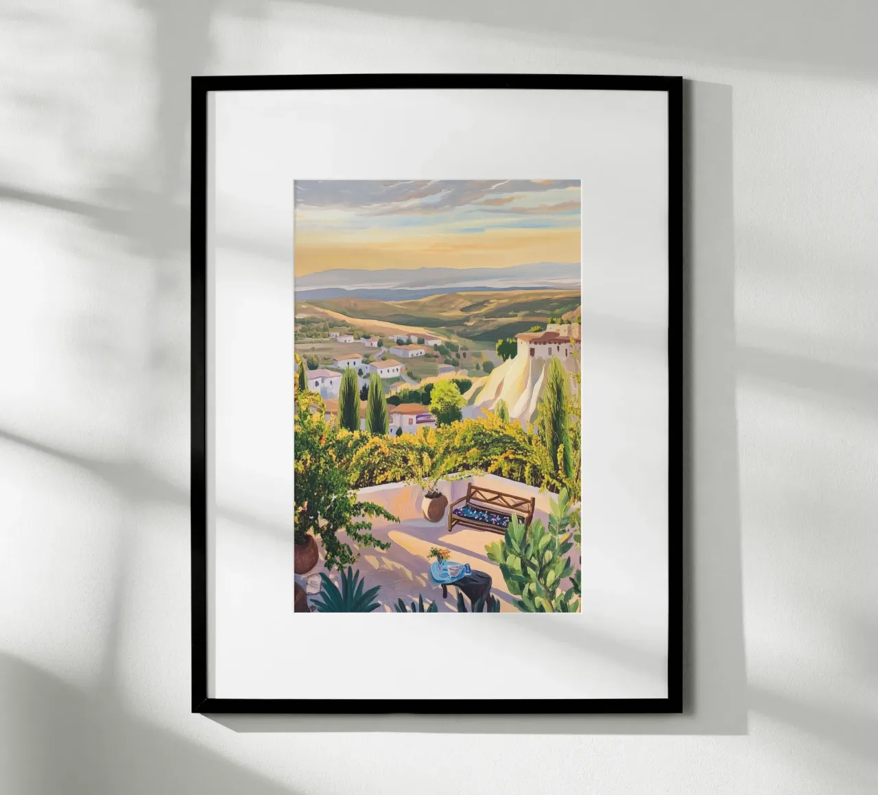 Mediterranean Hillside Villa View carta hahnemühle da Melloi Art Print