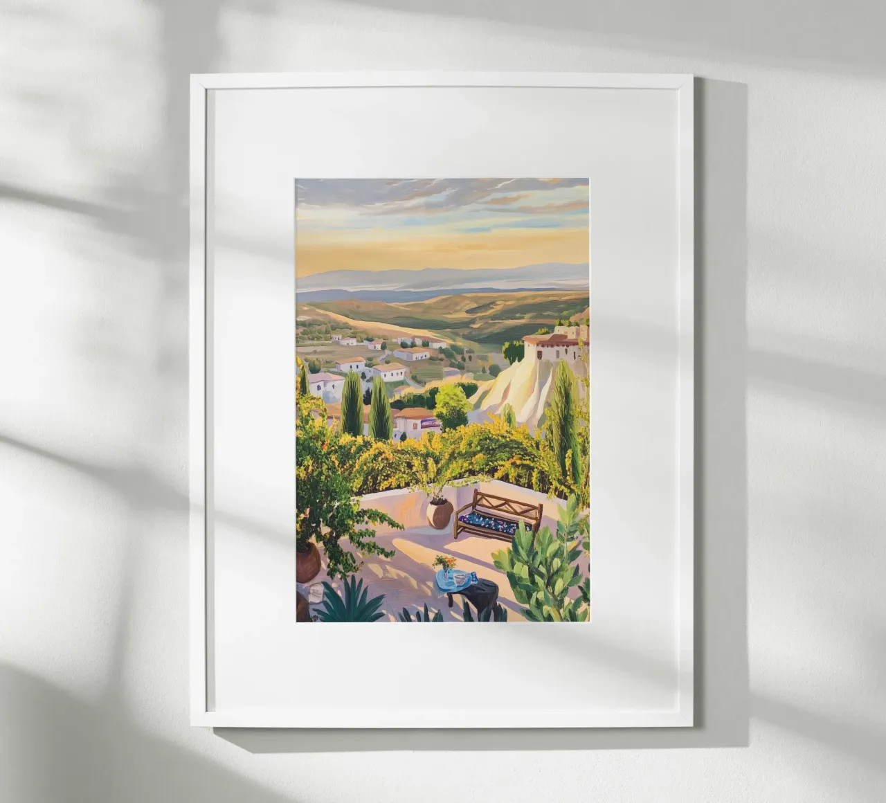Mediterranean Hillside Villa View carta hahnemühle da Melloi Art Print