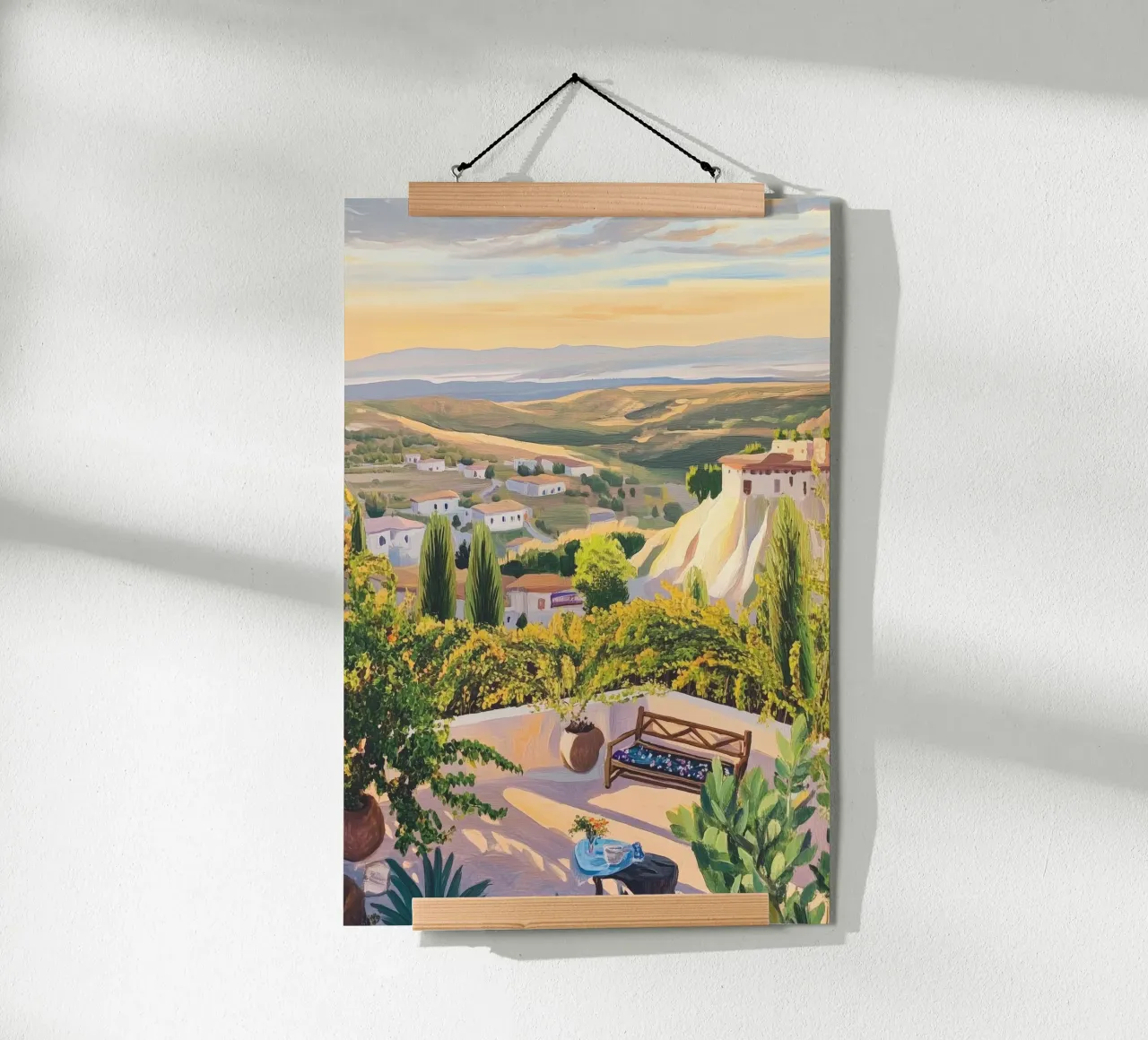 Mediterranean Hillside Villa View carta hahnemühle da Melloi Art Print