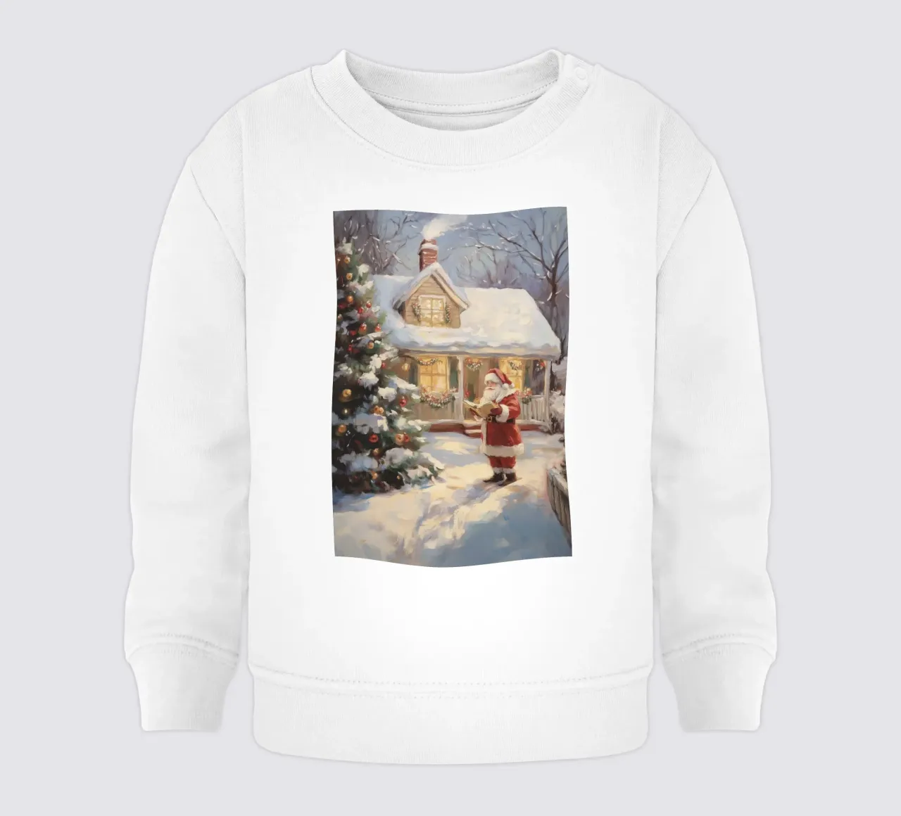L'accogliente visita natalizia di Babbo Natale felpa neonato da Melloi Art Print