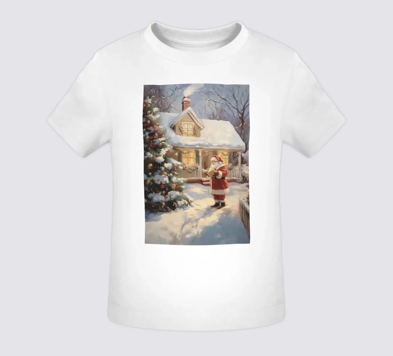 L'accogliente visita natalizia di Babbo Natale maglietta neonato da Melloi Art Print