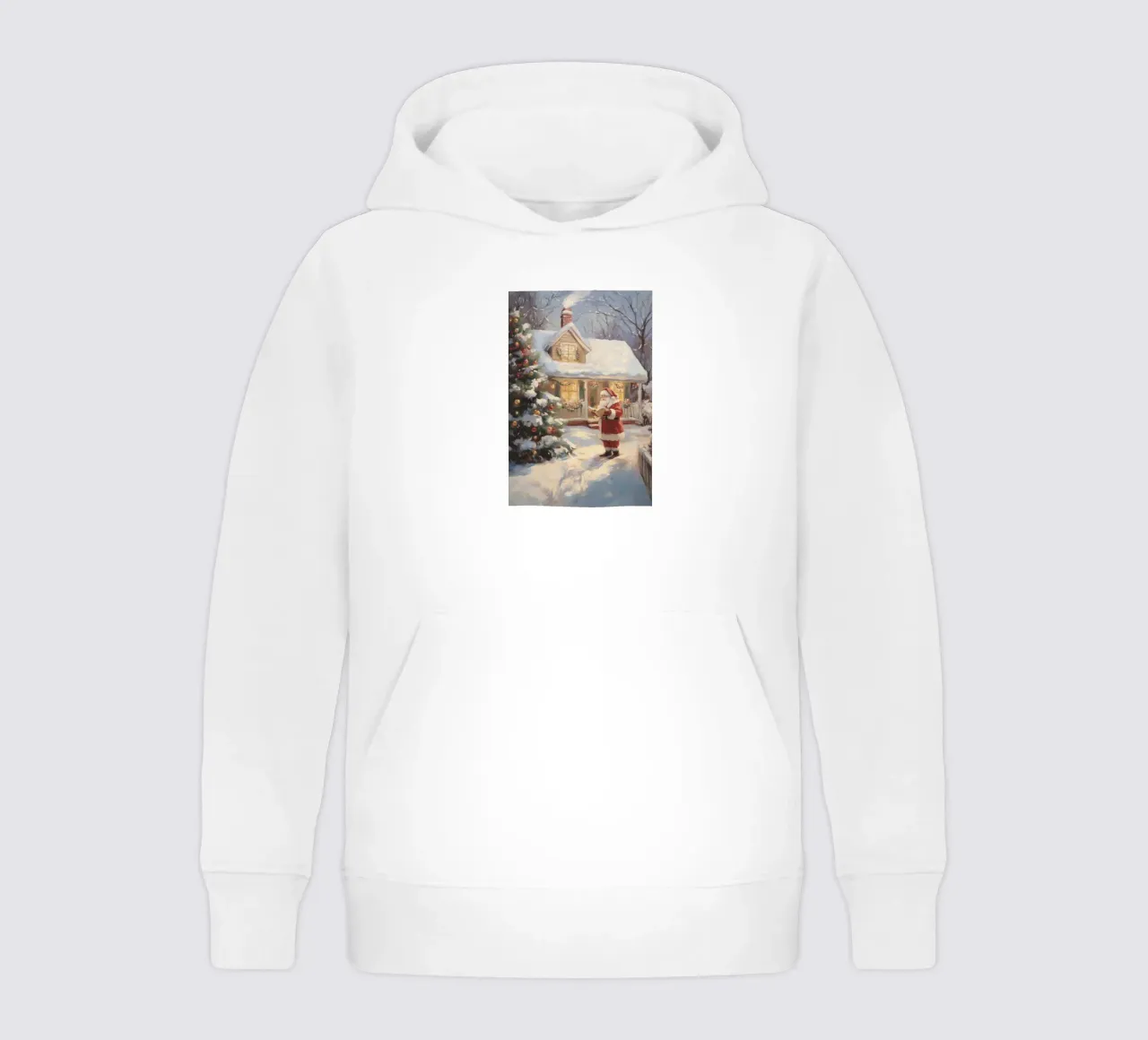 L'accogliente visita natalizia di Babbo Natale felpa bambino con cappuccio da Melloi Art Print