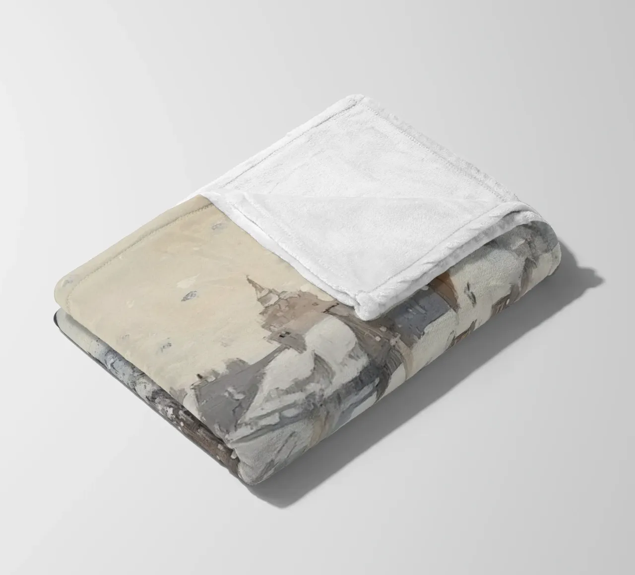 Il centro storico di Edimburgo innevato d'inverno coperta in pile da Melloi Art Print