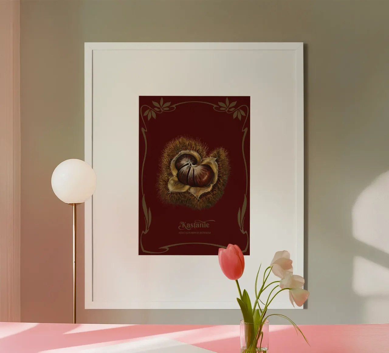 Kastanie poster con telaio in legno da Luna & Noctua