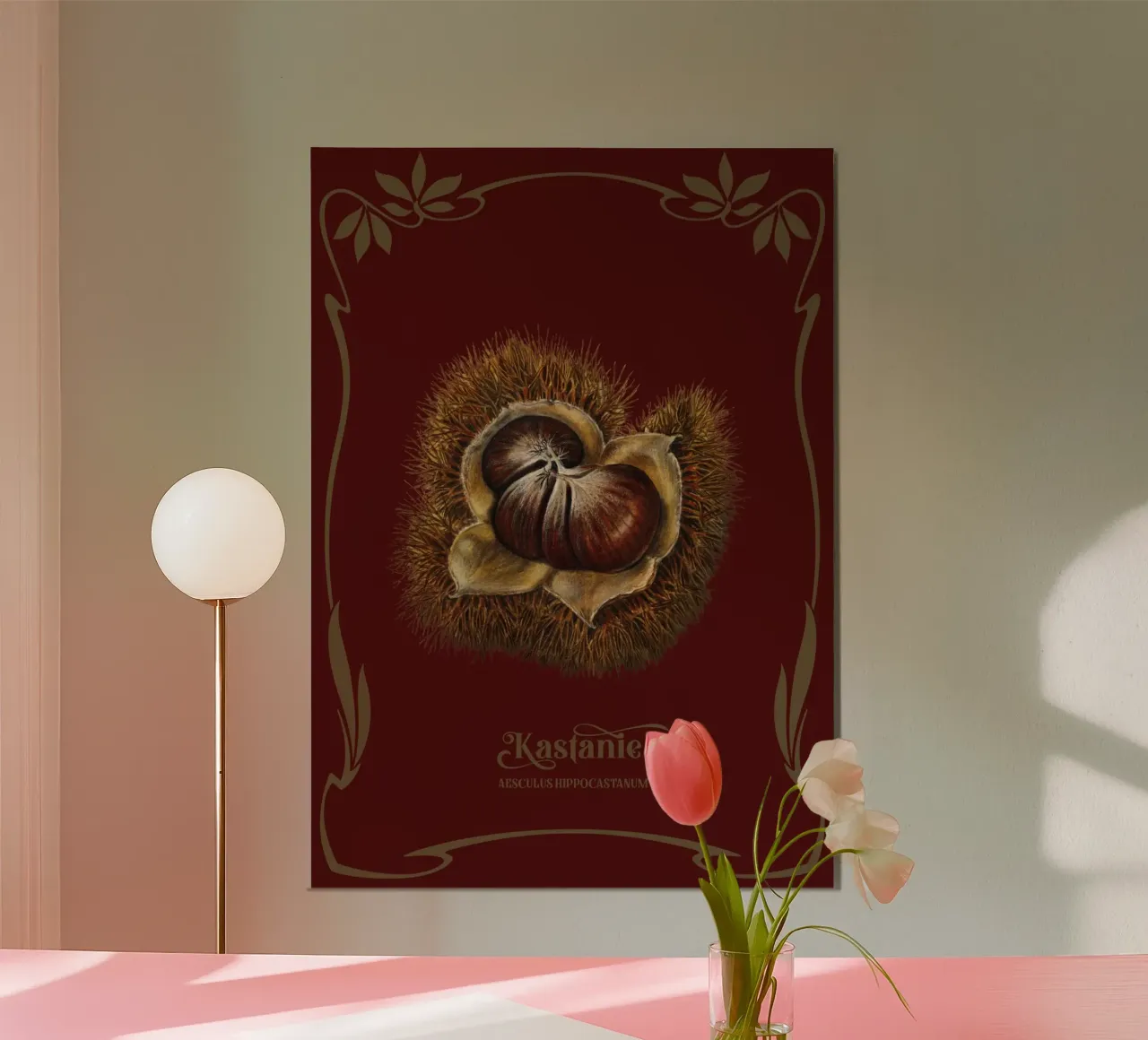 Kastanie poster con telaio in legno da Luna & Noctua