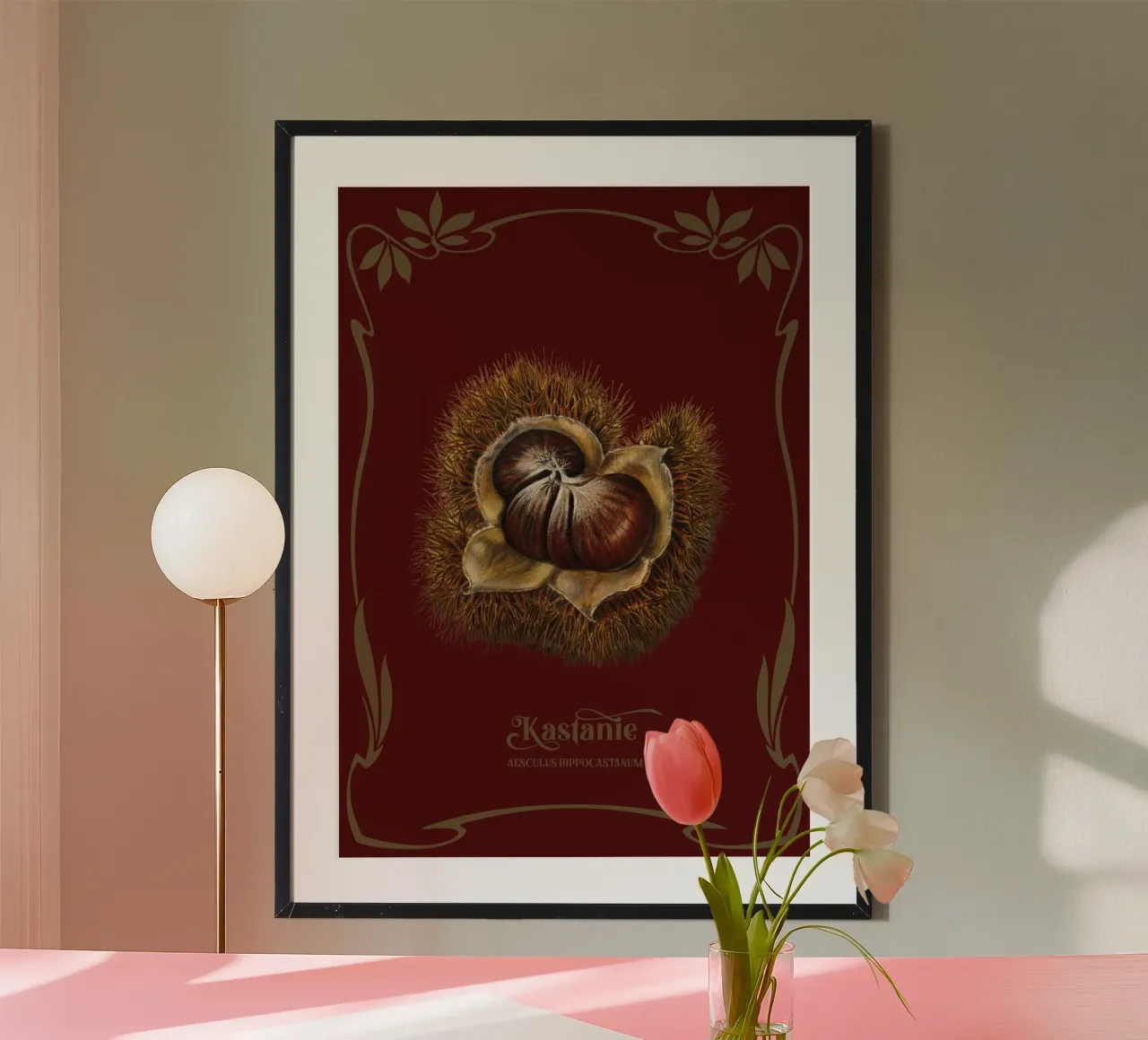 Kastanie poster con telaio in legno da Luna & Noctua