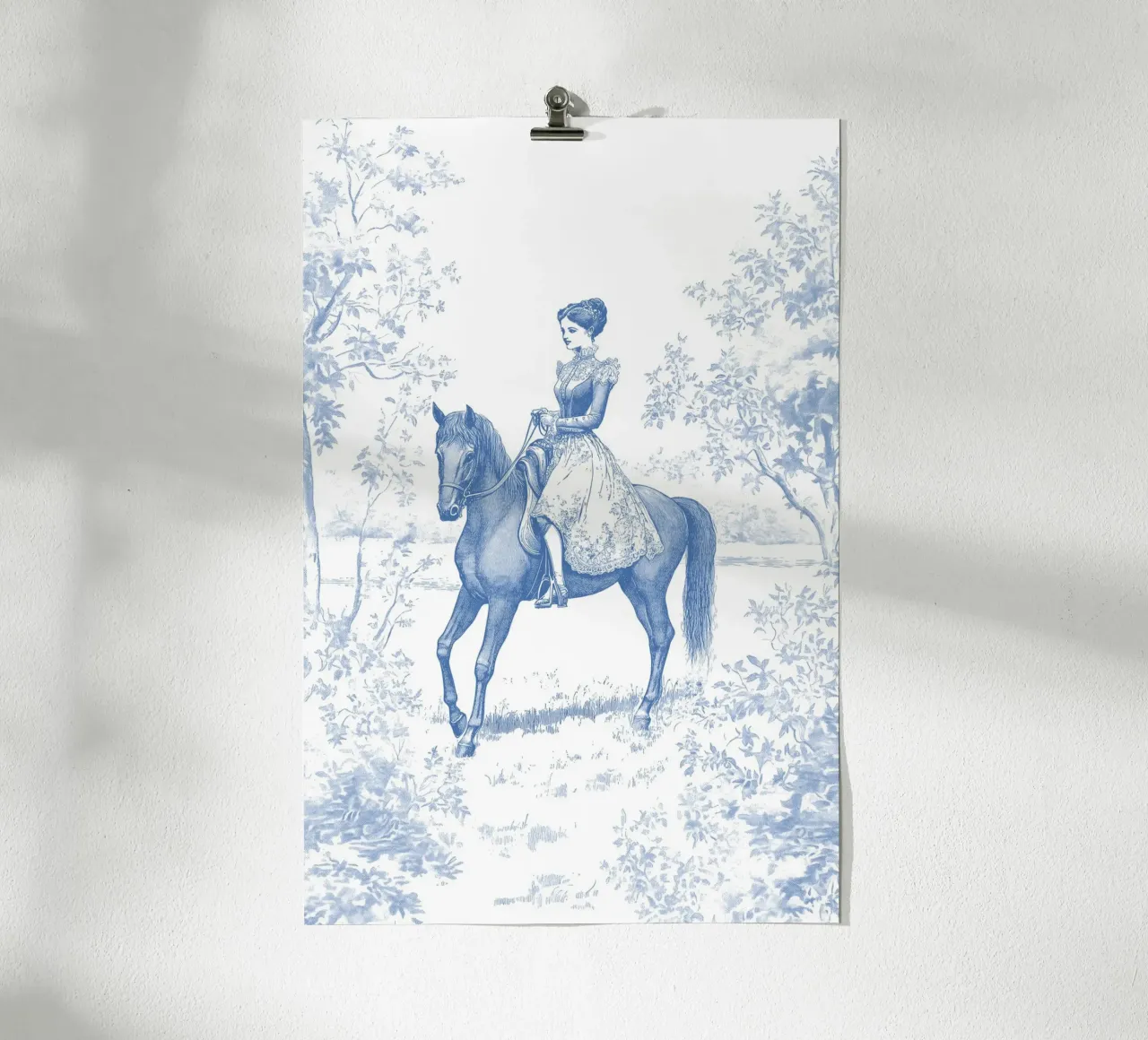 Signora vittoriana a cavallo poster da Melloi Art Print