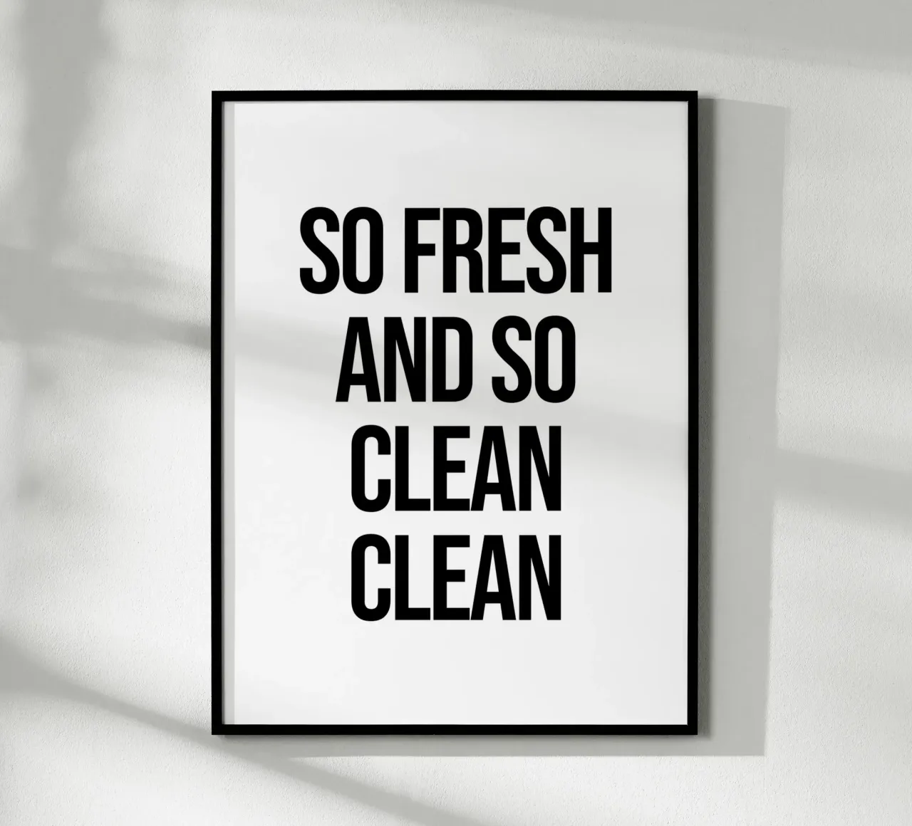 Una citazione così fresca e pulita poster con telaio in plastica da Paigaam Studio