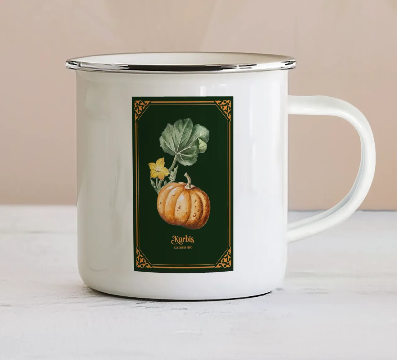 Kürbis tazza in smalto da Luna & Noctua