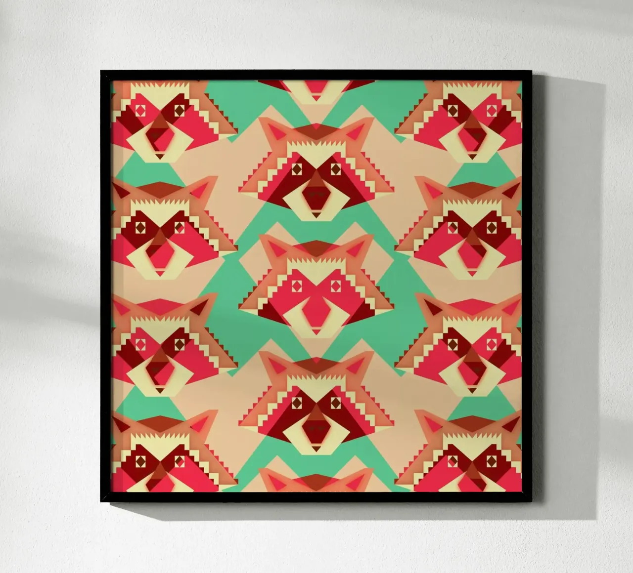 Raccoons And Hearts poster with aluminum frame by Yetiland