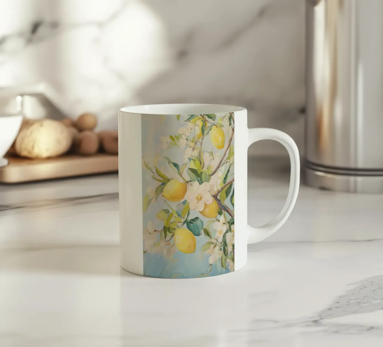 Fiori di limone tazza in ceramica da Melloi Art Print