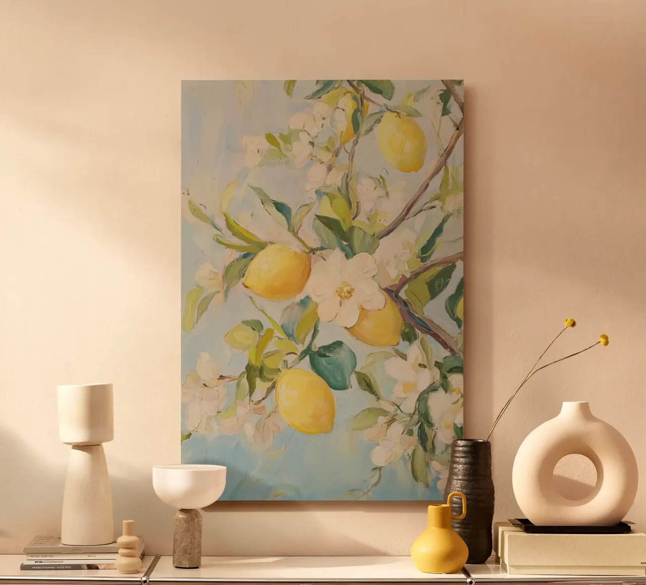 Fiori di limone alluminio dibond da Melloi Art Print