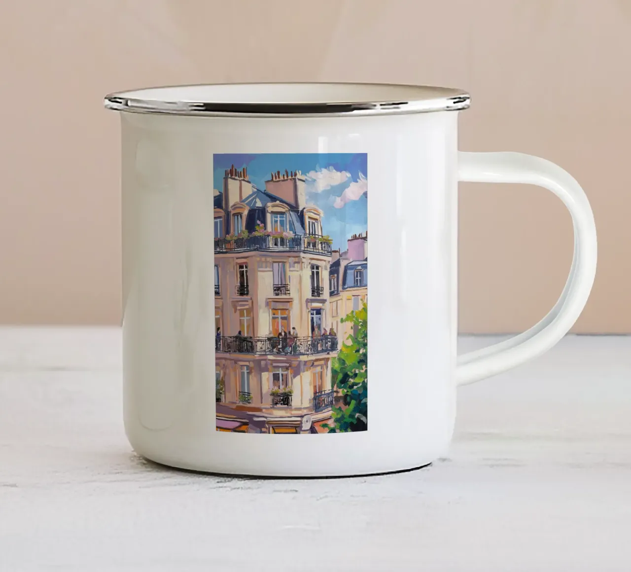 Parijs Architectuur Schilderij emaille mok van Melloi Art Print