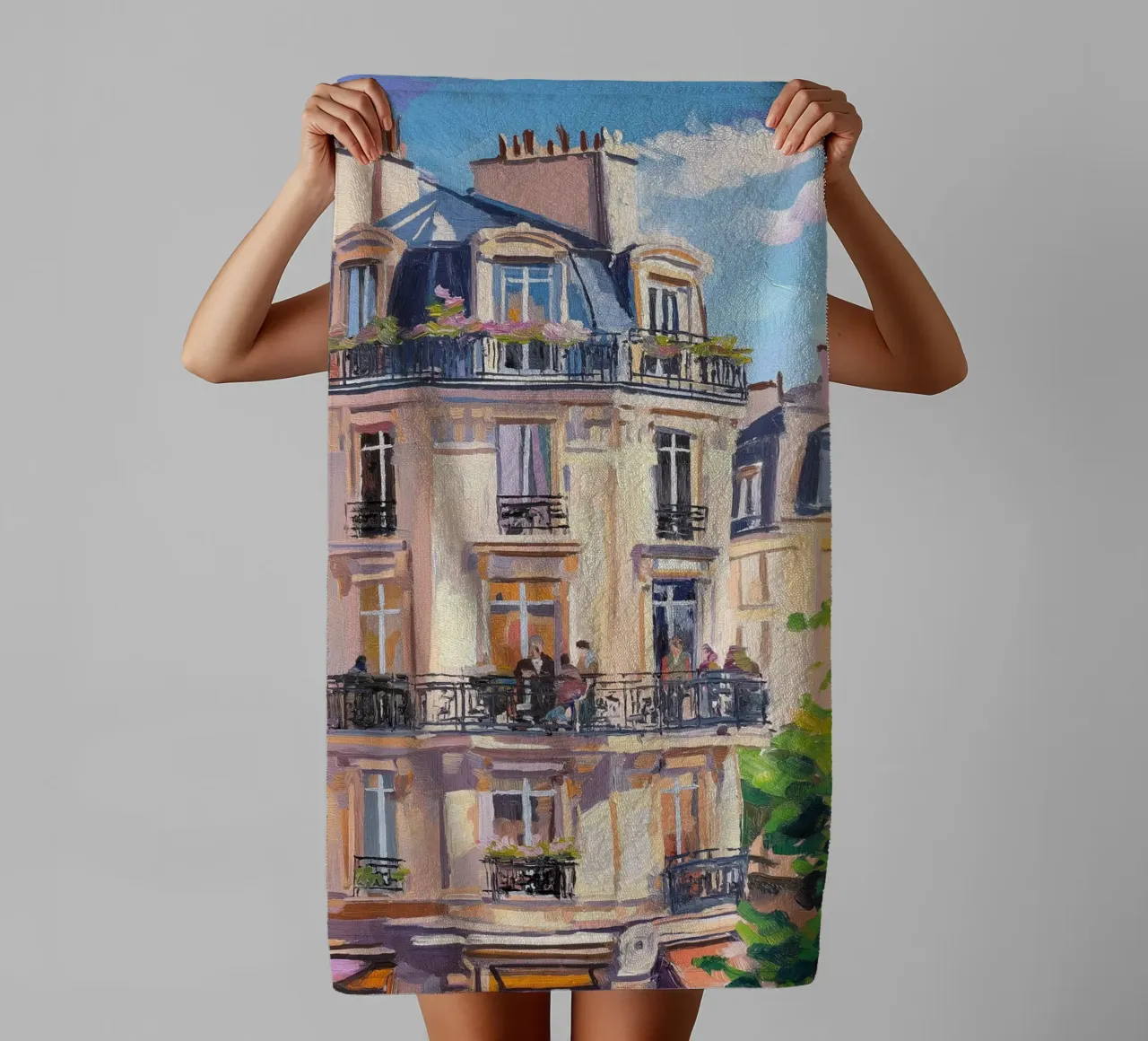 Pariser Architektur Gemälde Handtuch von Melloi Art Print