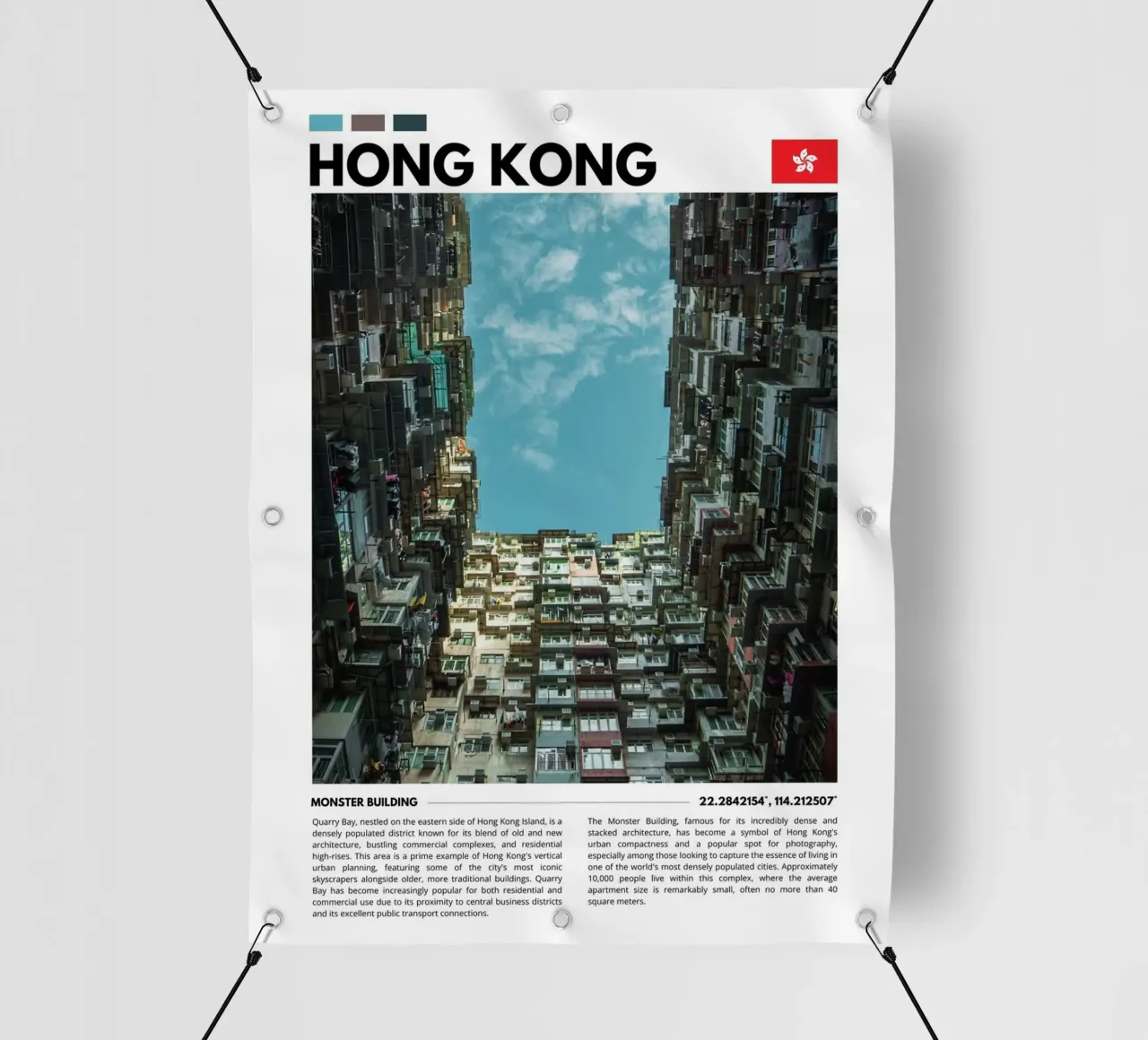 Captivating Hong Kong Skyline Photography Poster telo in pvc da F.Goncalves Photography
