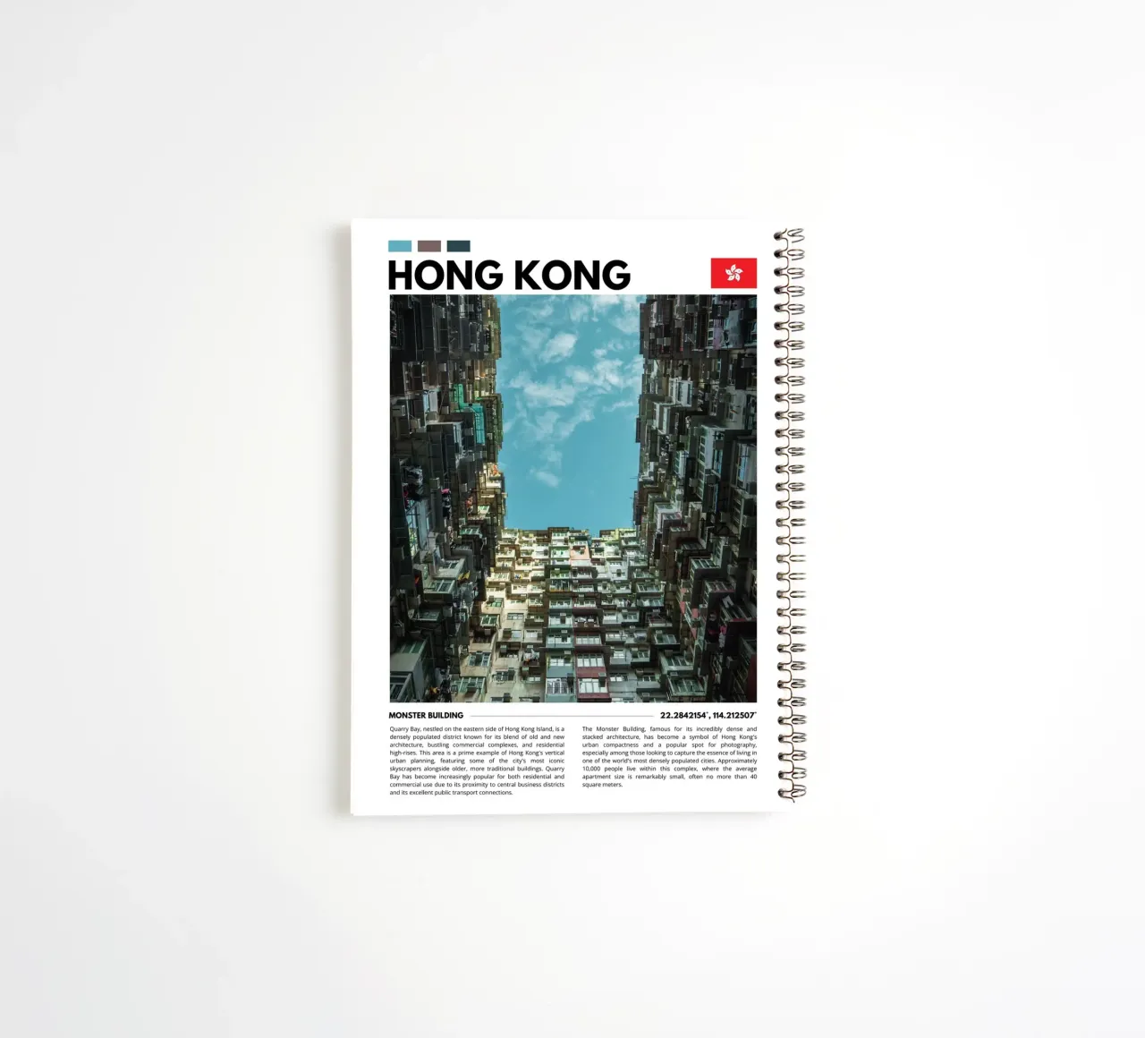 Captivating Hong Kong Skyline Photography Poster diario ad anelli da F.Goncalves Photography