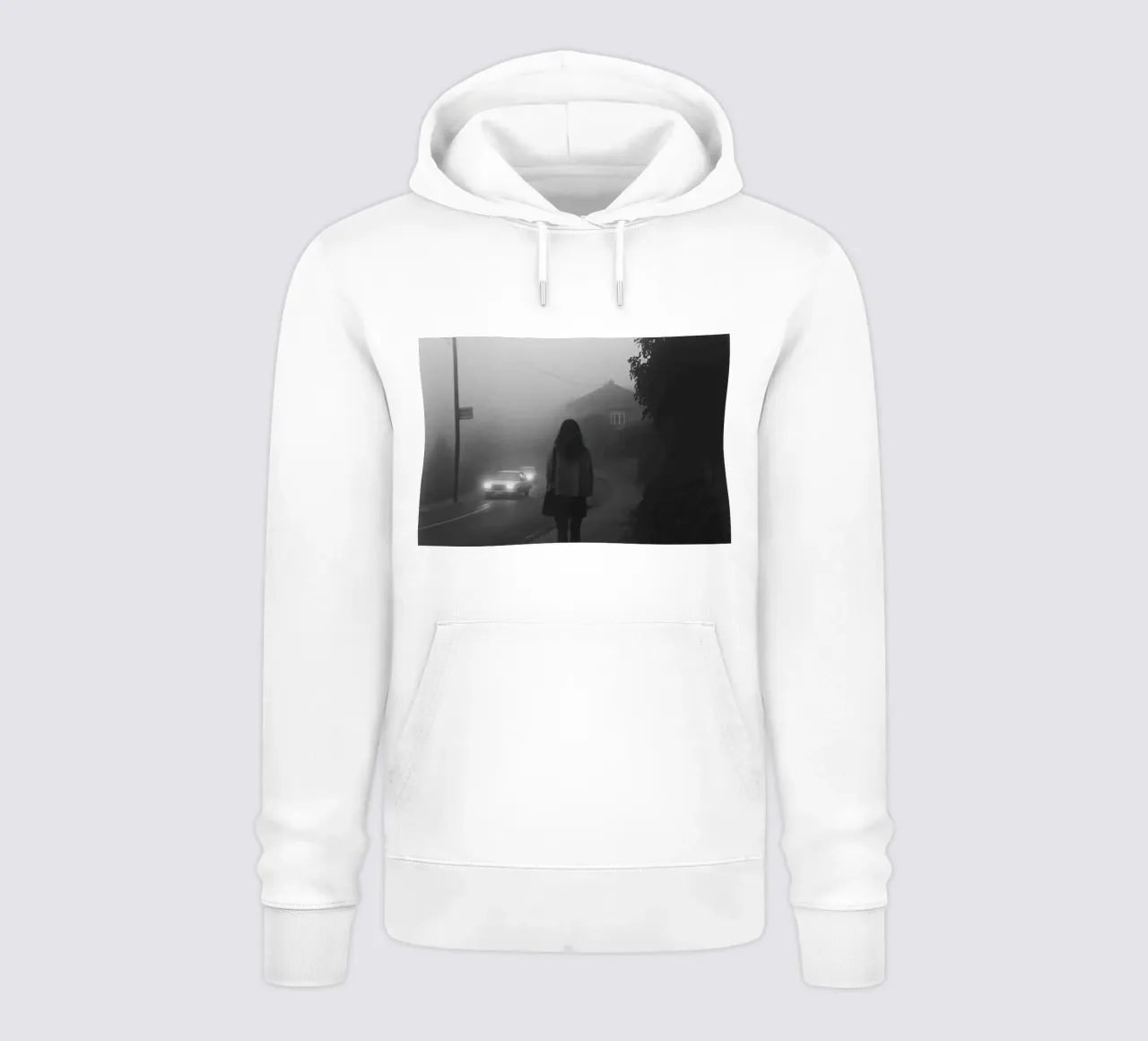 Aspettando nella nebbia felpa con cappuccio da Black & White