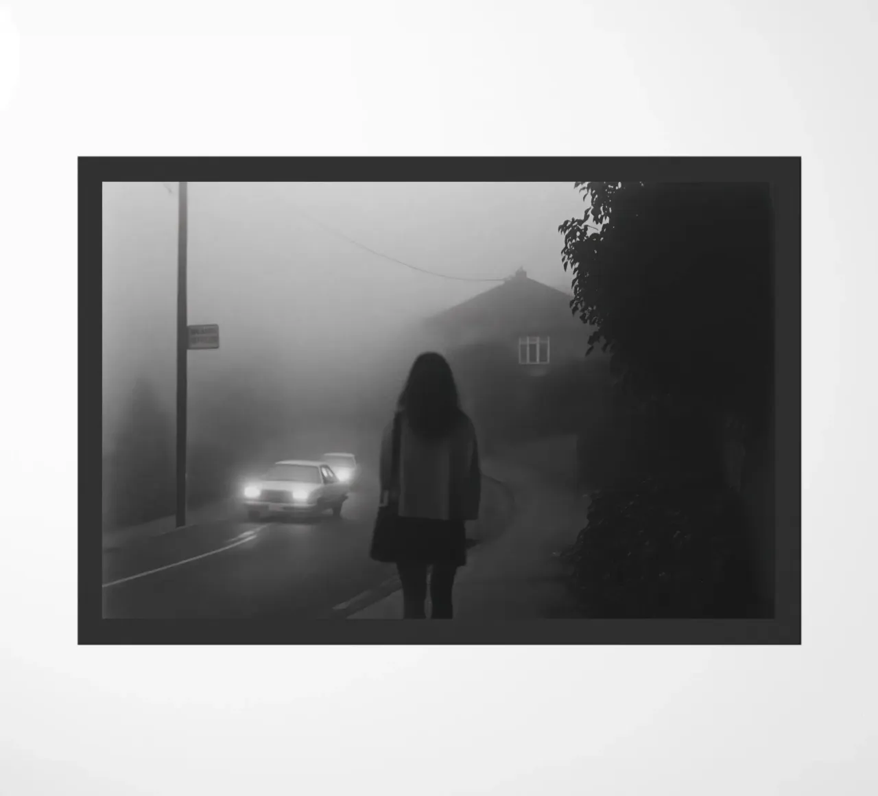 Aspettando nella nebbia zerbino da Black & White