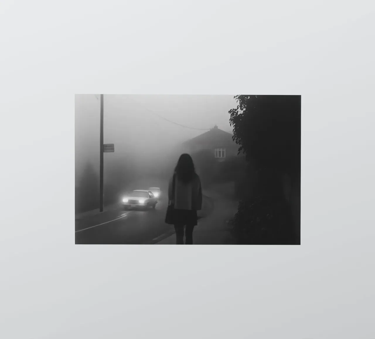 Aspettando nella nebbia adesivo da Black & White